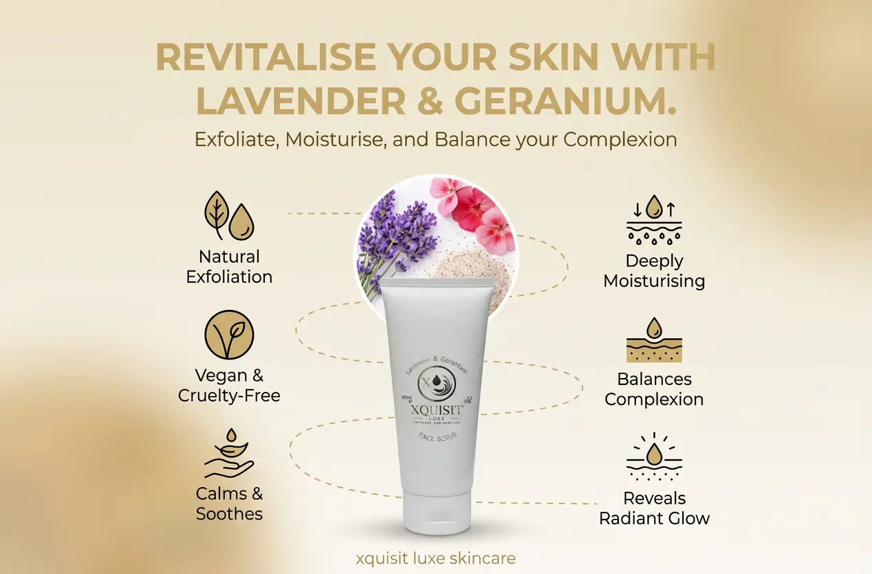 Exfoliating Scrub Lavender & Geranium - Xquisit Luxe skincare & Perfume