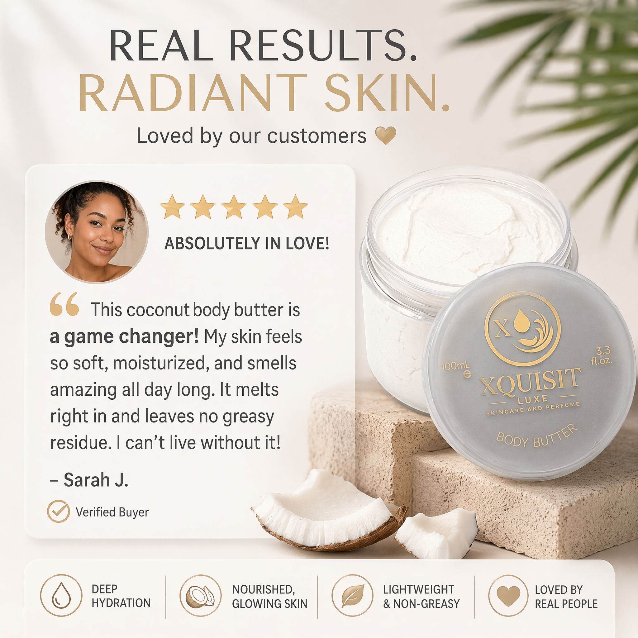 Body Butter Moisturiser — Soft, Smooth & Nourished Skin - Xquisit Luxe skincare & Perfume