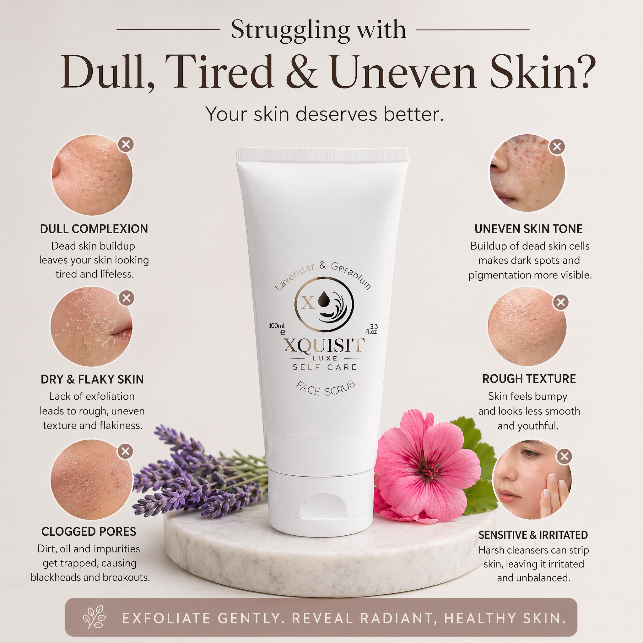 Exfoliating Scrub — Lavender & Geranium for Radiant Skin