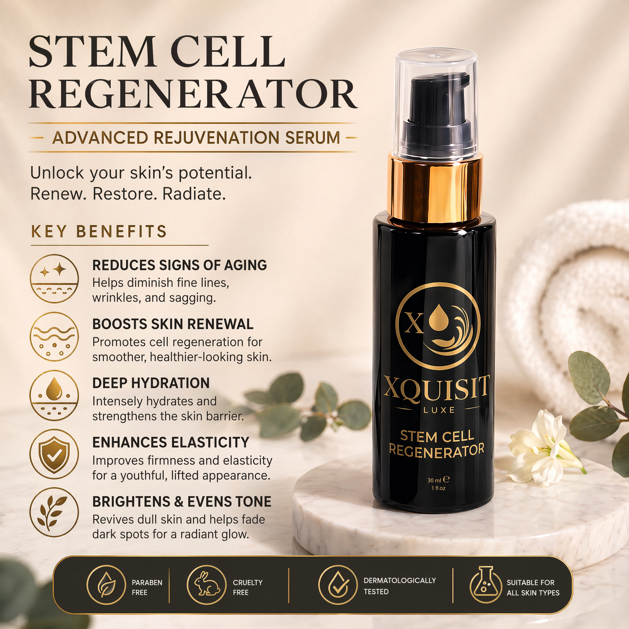 Sérum au collagène anti-âge pour une peau jeune et un éclat radieux