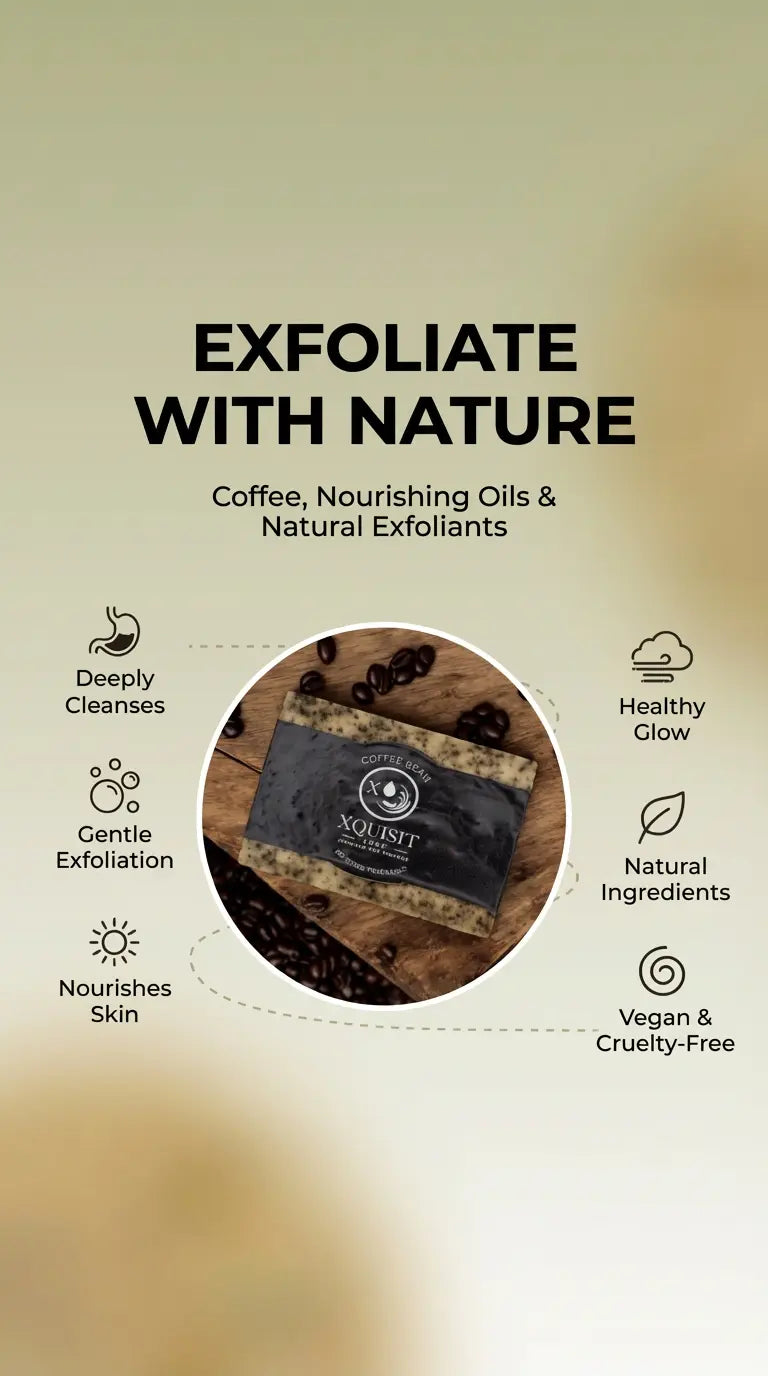 Organic Soap Bar - Coffee Exfoliant Xquisit Luxe skincare &amp; fragrance