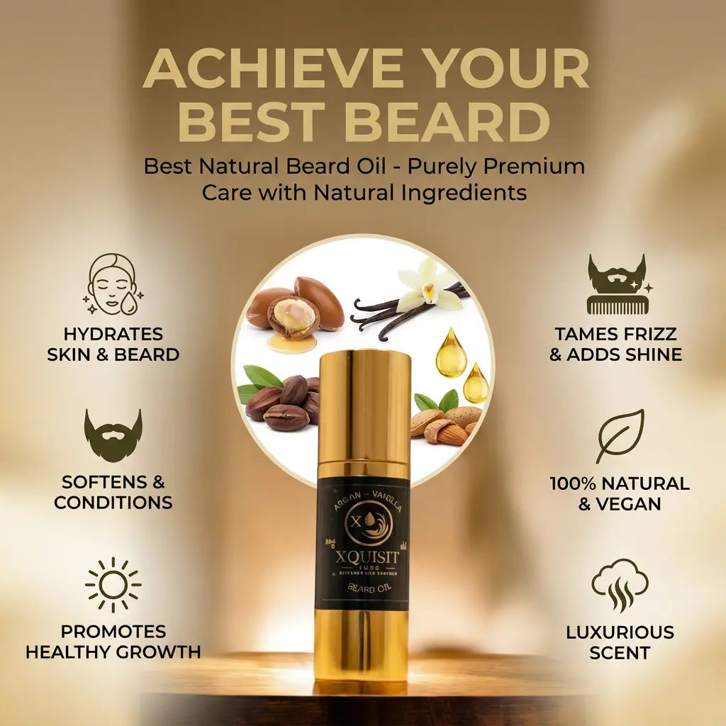 Best natural beard oil - Beard Care with Natural Ingredients Xquisit Luxe skincare &amp; fragrance