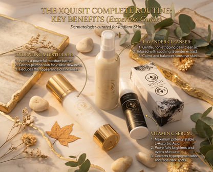 Xquisit Luxe cleanser, moisturiser and vitamin c serum