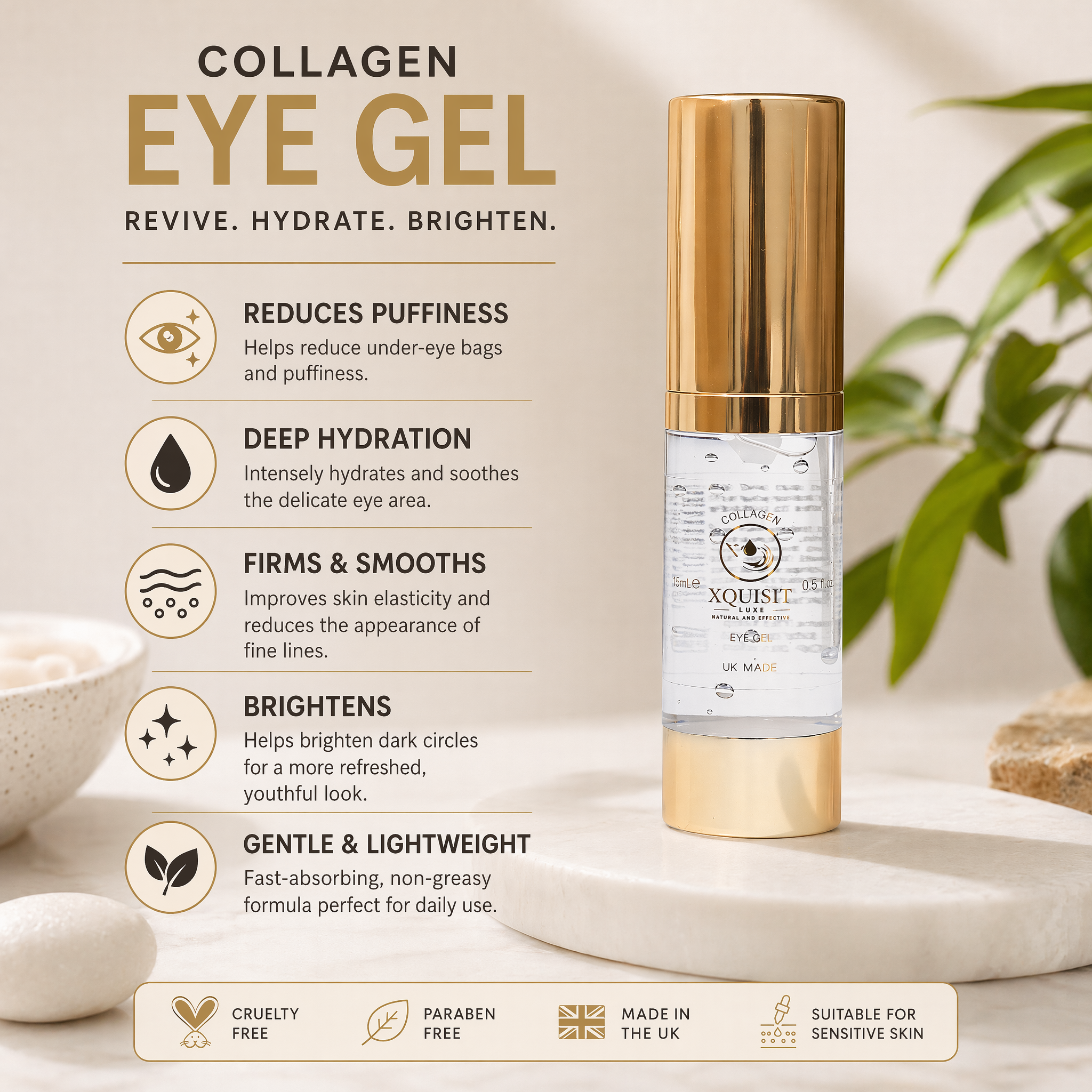 Collagen Eye Gel — Reduce Dark Circles &amp; Puffiness