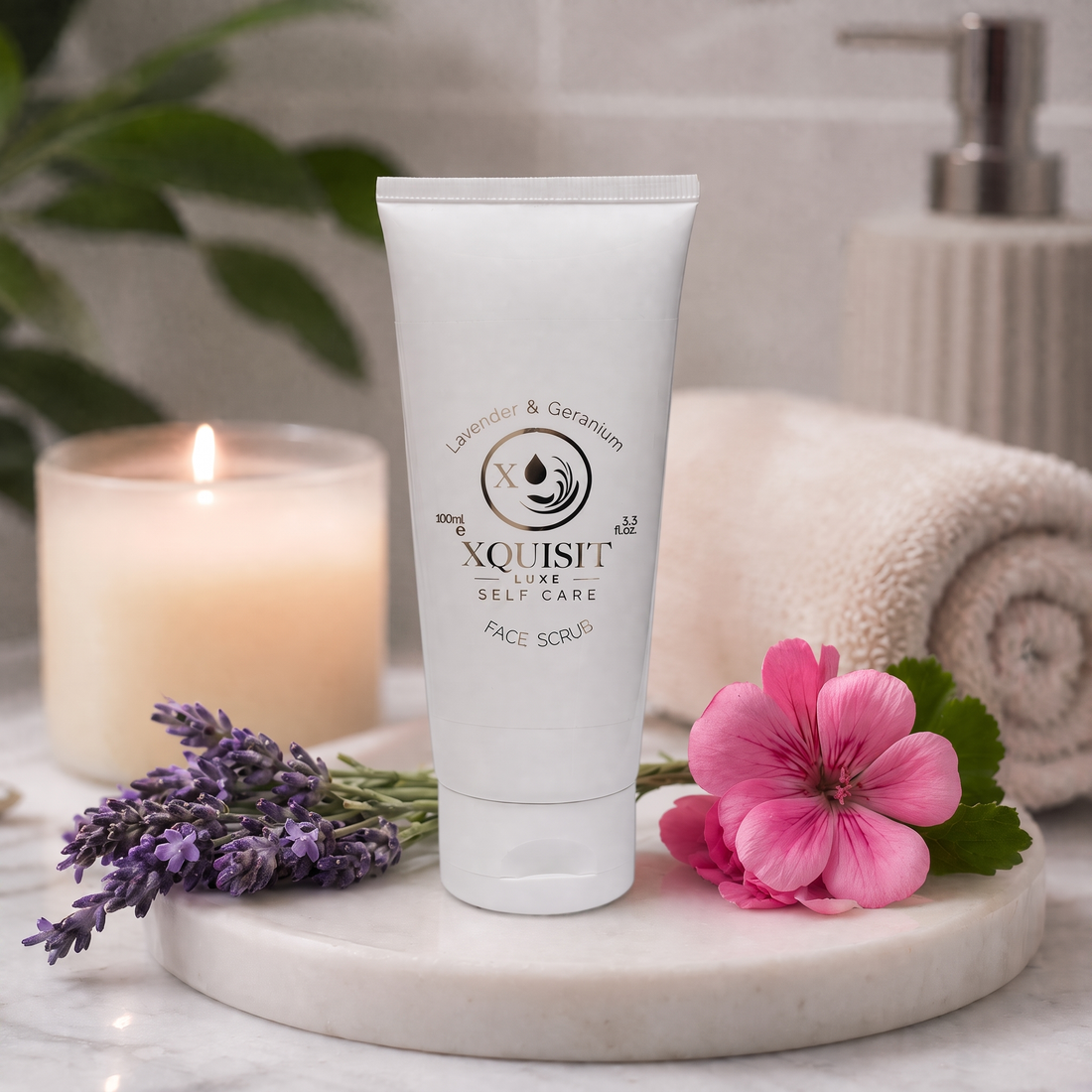 Exfoliating Scrub — Lavender &amp; Geranium for Radiant Skin