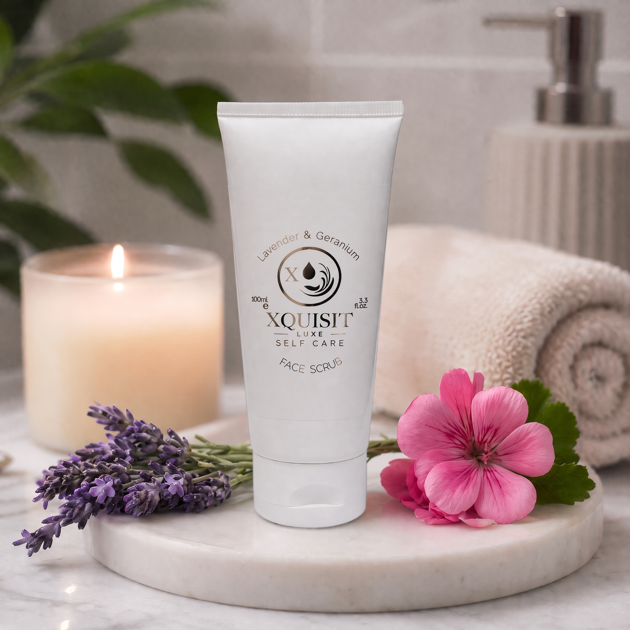 Exfoliating Scrub — Lavender &amp; Geranium for Radiant Skin