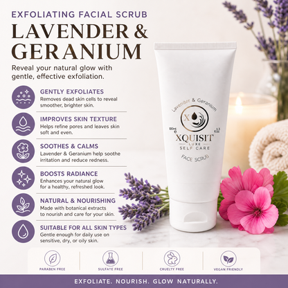 Exfoliating Scrub — Lavender &amp; Geranium for Radiant Skin