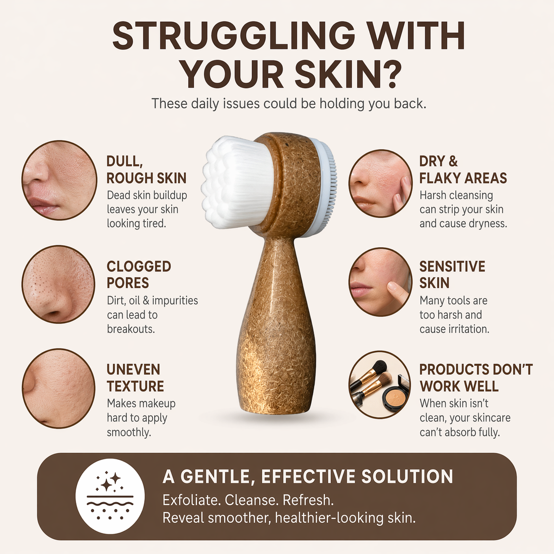 Brosse exfoliante pour une peau lisse et éclatante