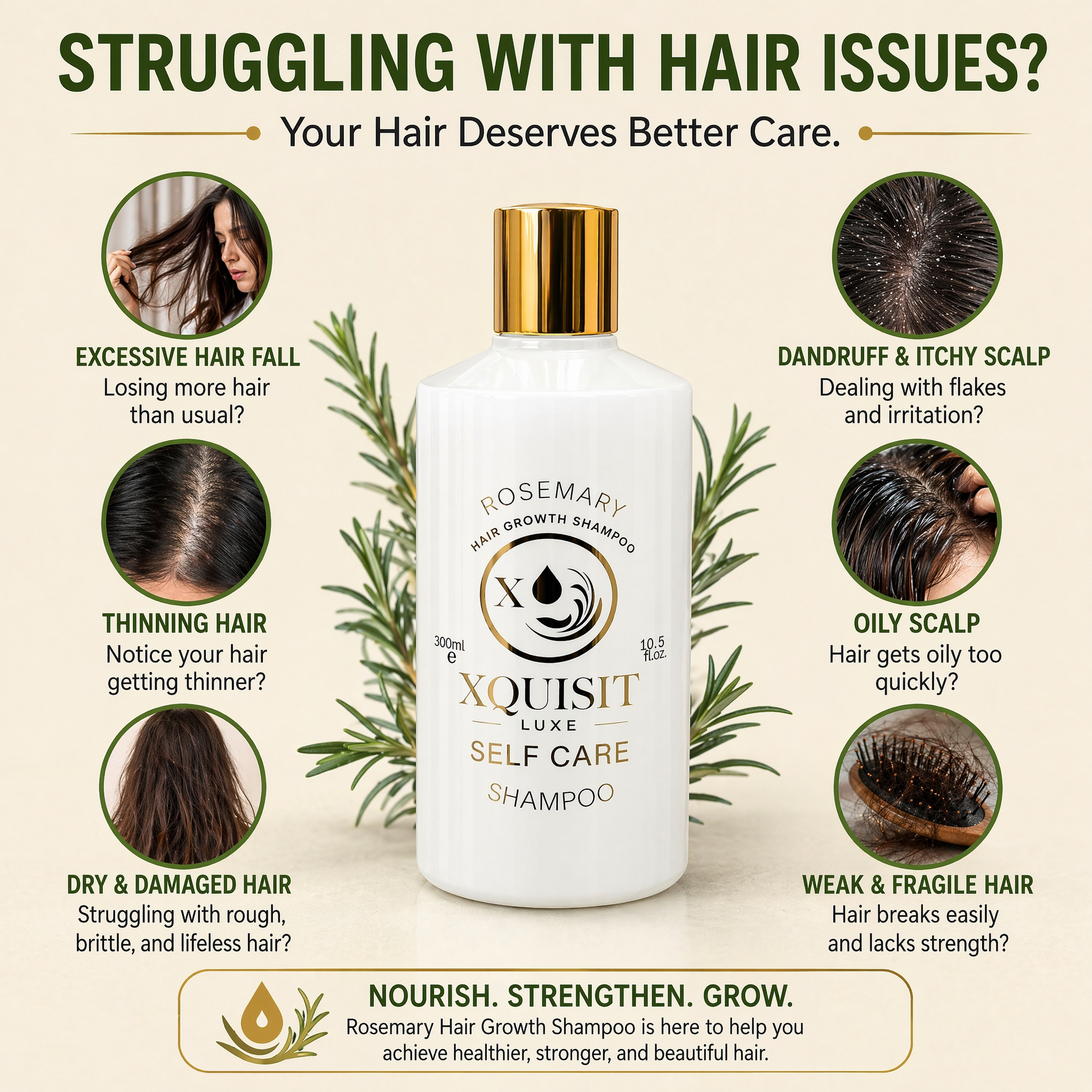 Shampoing à la formule de romarin pour des cheveux plus épais et plus sains