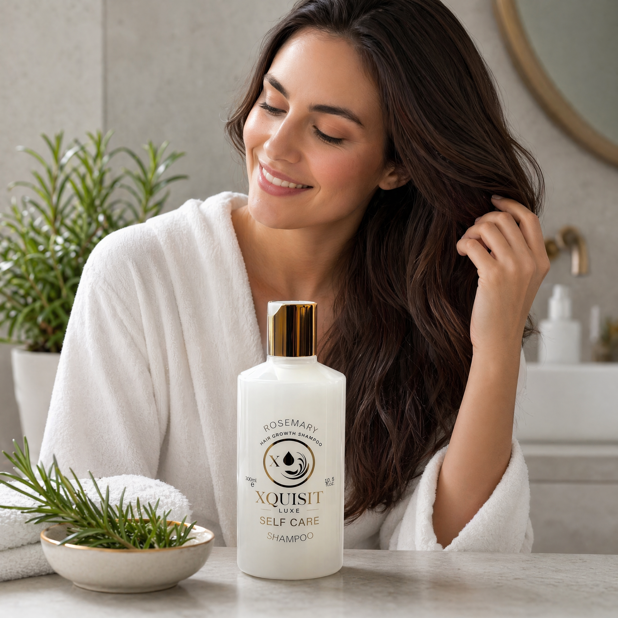 Shampoing à la formule de romarin pour des cheveux plus épais et plus sains