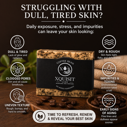 Savon exfoliant au café fait à la main - Soin naturel pour la peau