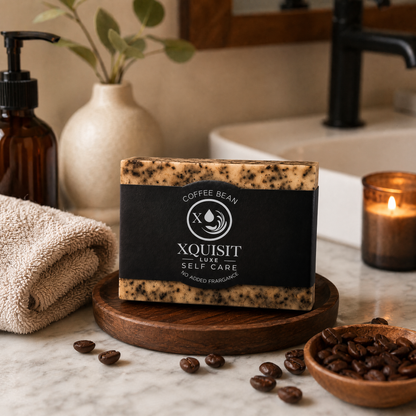 Savon exfoliant au café fait à la main - Soin naturel pour la peau