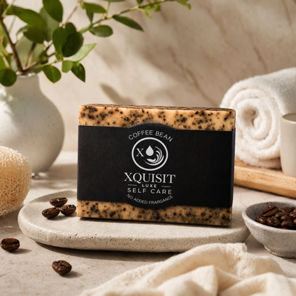 Savon exfoliant au café fait à la main - Soin naturel pour la peau