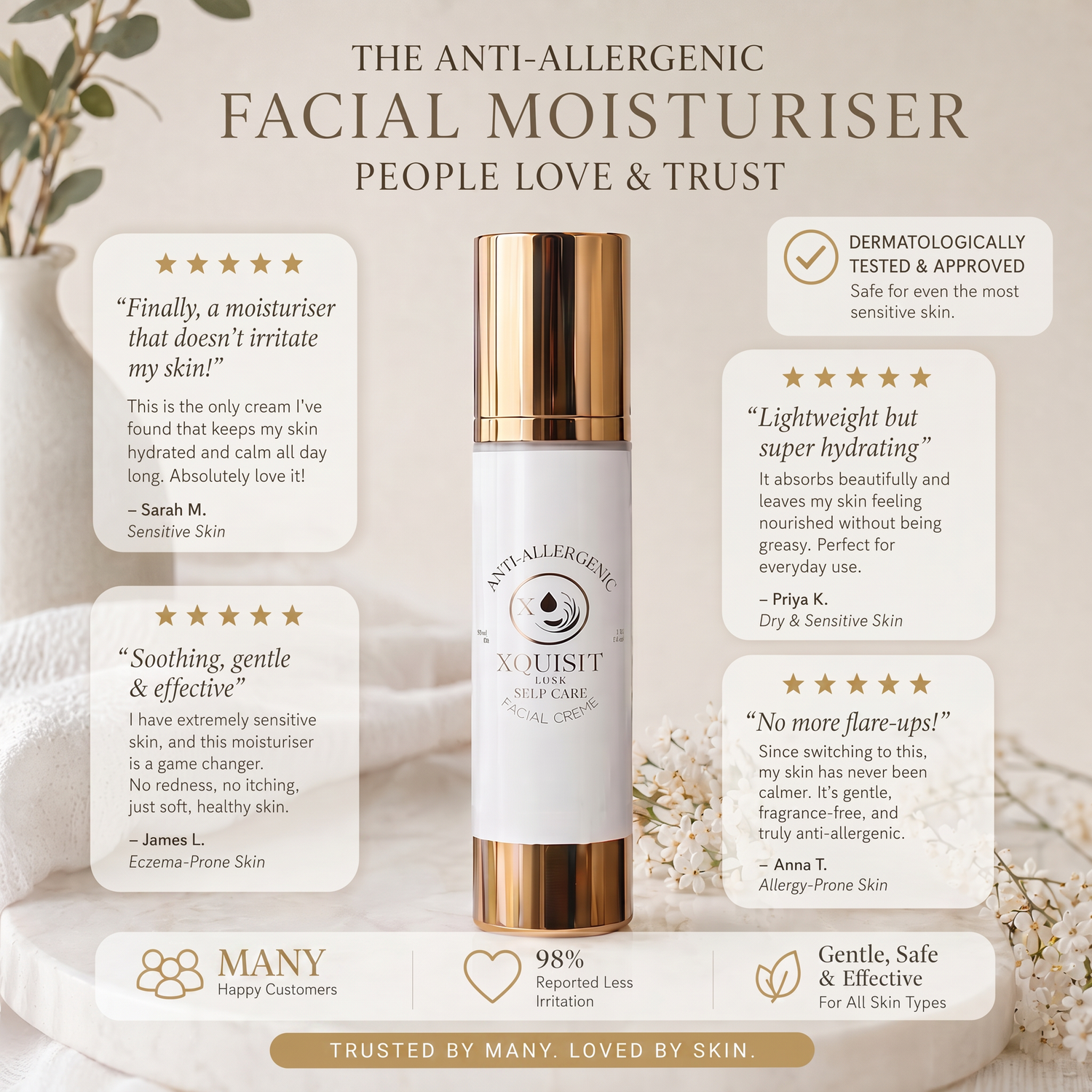 Hydratant Visage Anti-Allergique pour Peaux Sensibles