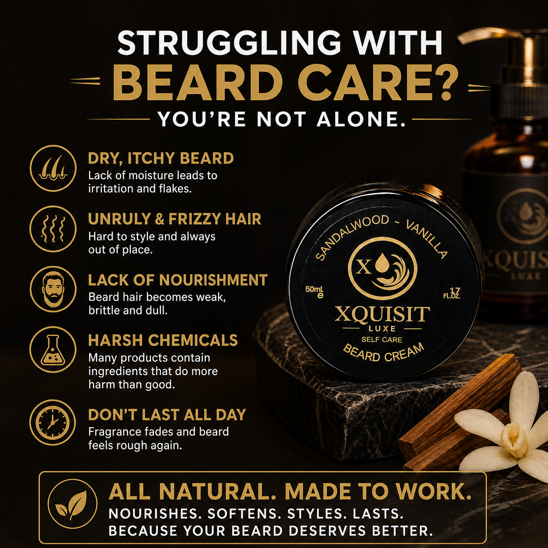 Beard Cream for Men — Nourishing &amp; Styling Formula - Xquisit Luxe skincare &amp; Perfume