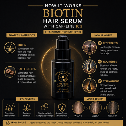 Biotin Hair Serum with Caffeine 10% — Healthy Hair Growth Xquisit Luxe