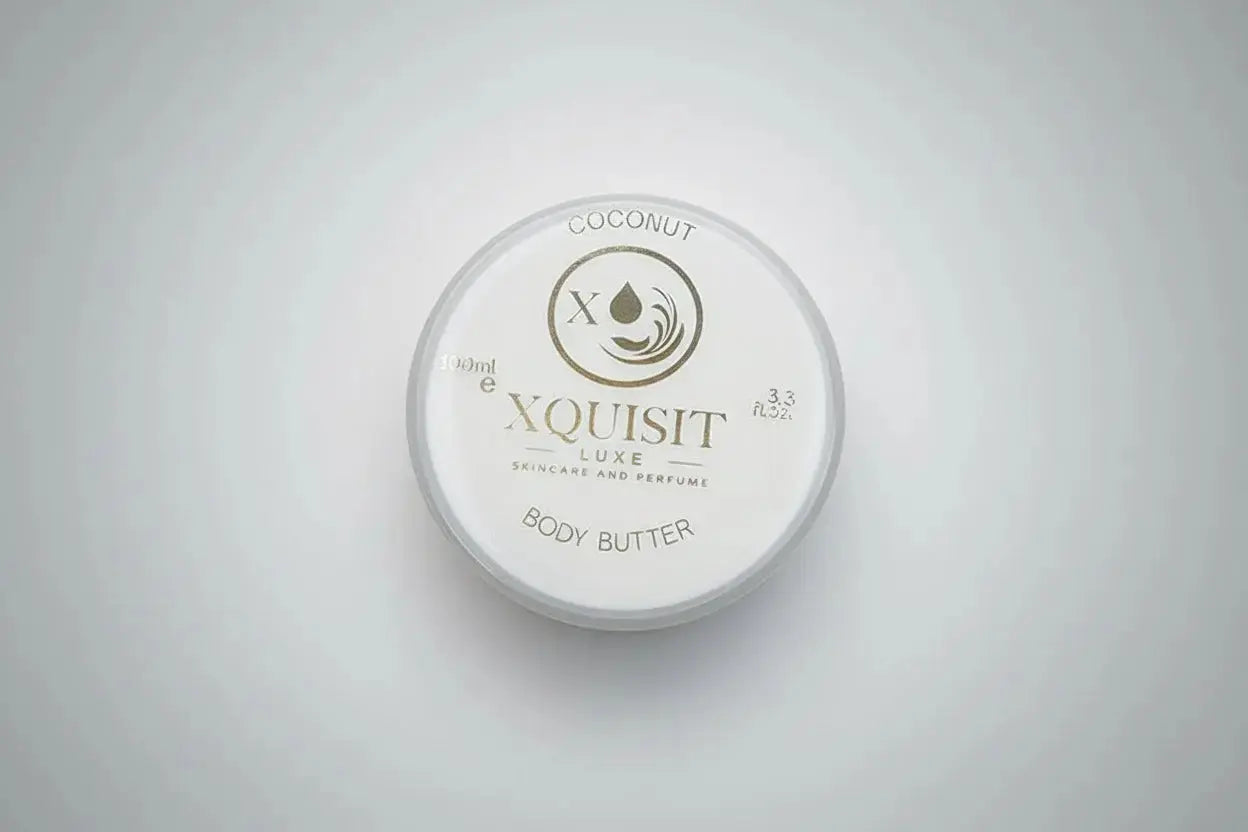 xquisit luxe body butter on a grey background